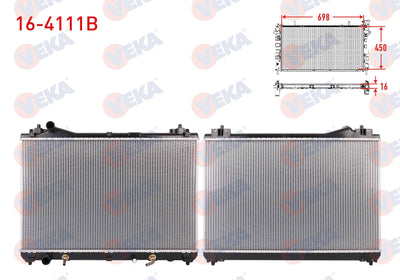 Veka 16-4111B Water Radiator Brazing Suzuki Grand Vitara II (Jt) 2.0i A-T 2005 — Radiators & Fans