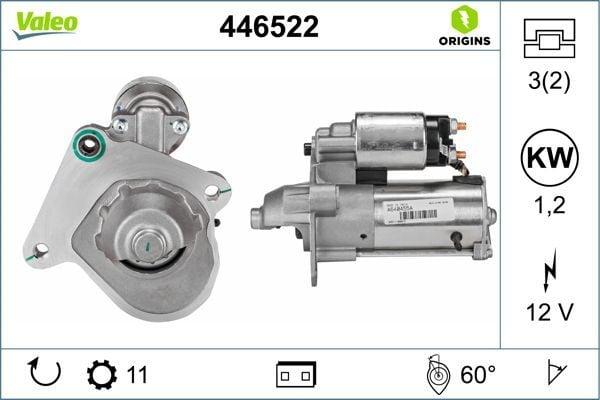 VALEO Starter Motor 446522 — Starting & Charging
