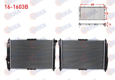 Veka 16-1603B Water Radiator Brazing Chevrolet Aveo 1.4 16V Dohc A-T 2003 — Radiators & Fans