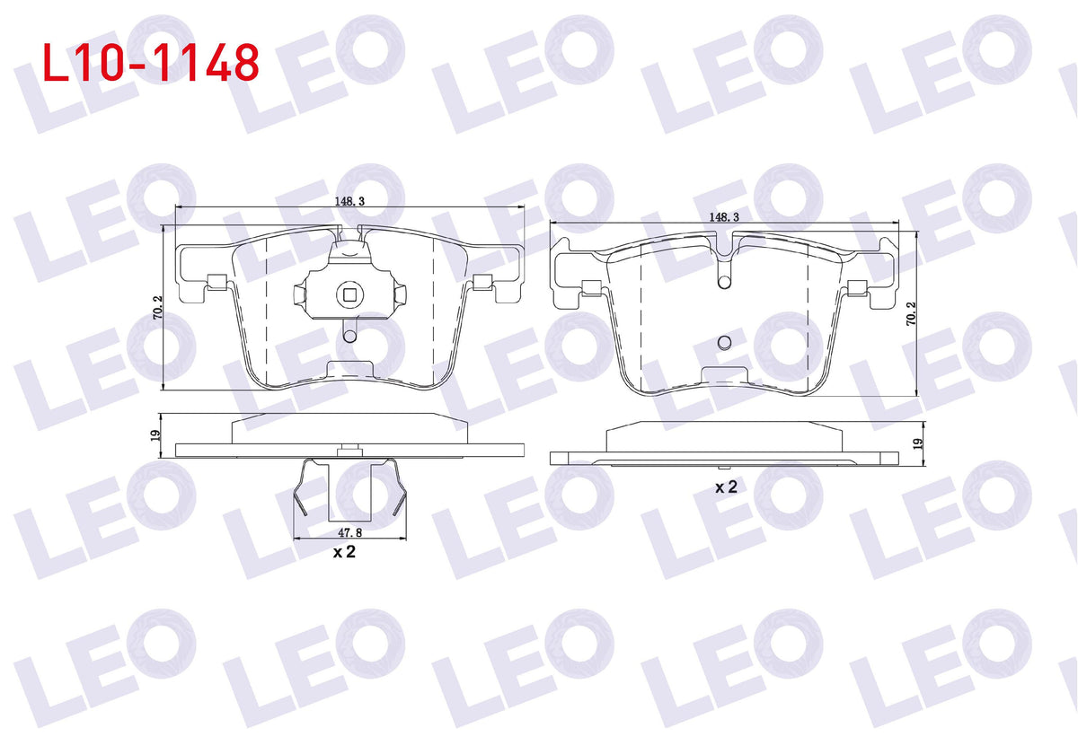 LEO L10-1148 Brake Pad Front BMW 3 Series (F30) 320i xDrive 2011-/ 320 i 2011-/ 320 D 2011-/ 316 i 2011-/ 2 Seri — Brake Pads
