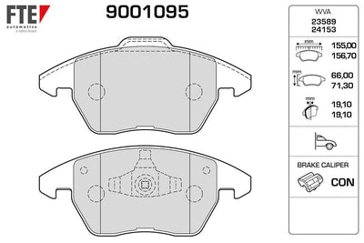 Fte 9001095 Front Brake Pad C4 Coupe 307 P208 P308 P3008 P207 Rcz 2.0 HDi 16V Ep6 04- — Brake Pads