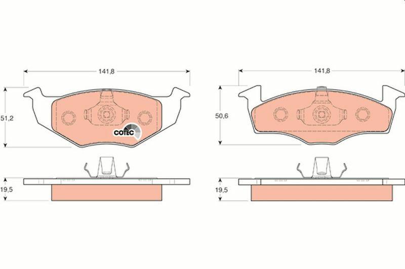 TRW GDB1218 Front Brake Pads - Golf III, Cordoba and 2 more models