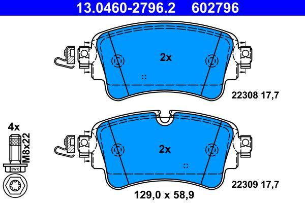 ATE 13.0460-2796.2 Rear Brake Pad Audi A4 1.4 TFSI 15-> A4/A5/A6 2019-> — Brake Pads