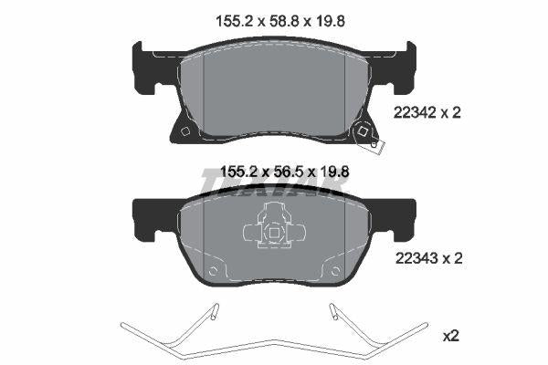 Textar 2234201 Brake Pad Opel Astra K (276 mm) Front — Brake Pads