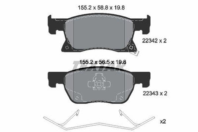 Textar 2234201 Brake Pad Opel Astra K (276 mm) Front — Brake Pads