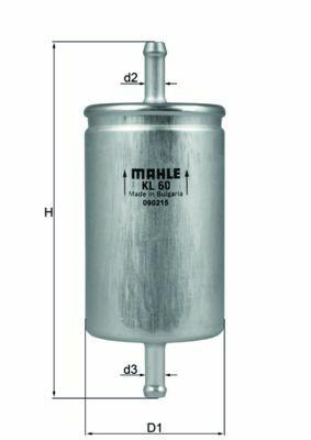 MAHLE KL60 Fuel Filter - Compatible with 1995 Polo, Caddy, Ibiza — Fuel Delivery