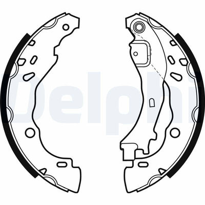 Delphi LS1975 Rear Brake Shoes - Reliable Performance for C2, C3, C3 II — Brake Cables & Hardware