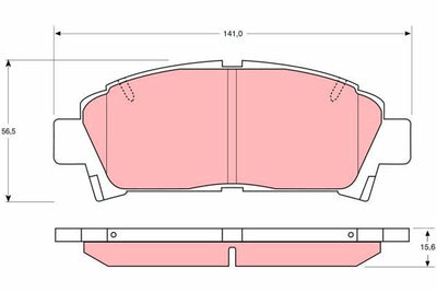 TRW GDB1145 Brake Pad Front (141mm) Avensis 1.8 2.0 97-(Repair Set Kit) — Brake Pads