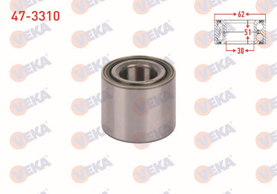 Veka 47-3310 Rear Wheel Bearing Left-Right 30X62x51 Partner Tepee 1.6 HDi 2008-/ Berlingo 1.6 HDi 2008-/ C4 — Wheel Bearings