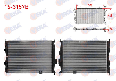 Veka 16-3157B Su Radiator Brazing Nissan Qashqai 1.6 dCi 2007 — Radiators & Fans