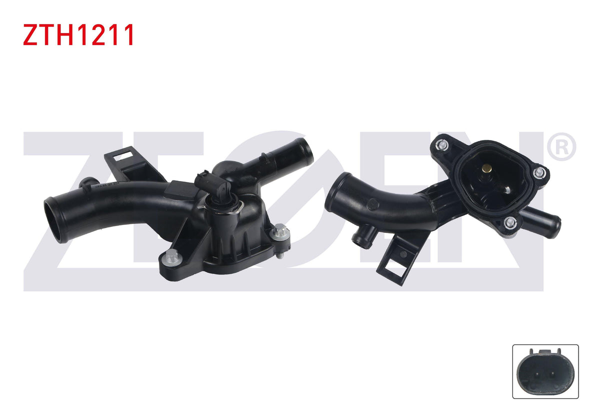 Zegen ZTH1211 Thermostat Flange Plastic with Sensor Opel Astra J 1.4i 2009-2016 / Corsa D 1.2-1.4 2 — Water Pump & Thermostat