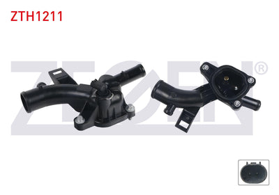 Zegen ZTH1211 Thermostat Flange Plastic with Sensor Opel Astra J 1.4i 2009-2016 / Corsa D 1.2-1.4 2 — Water Pump & Thermostat
