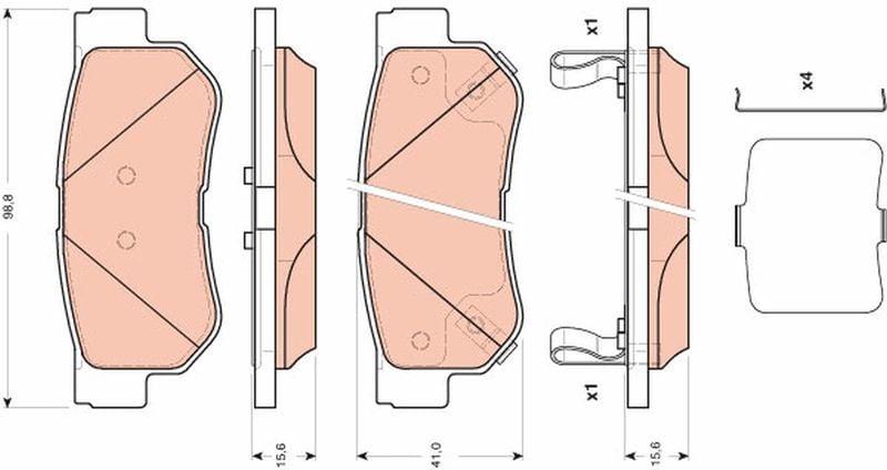 TRW GDB3432 Brake Pads - 2003 Getz