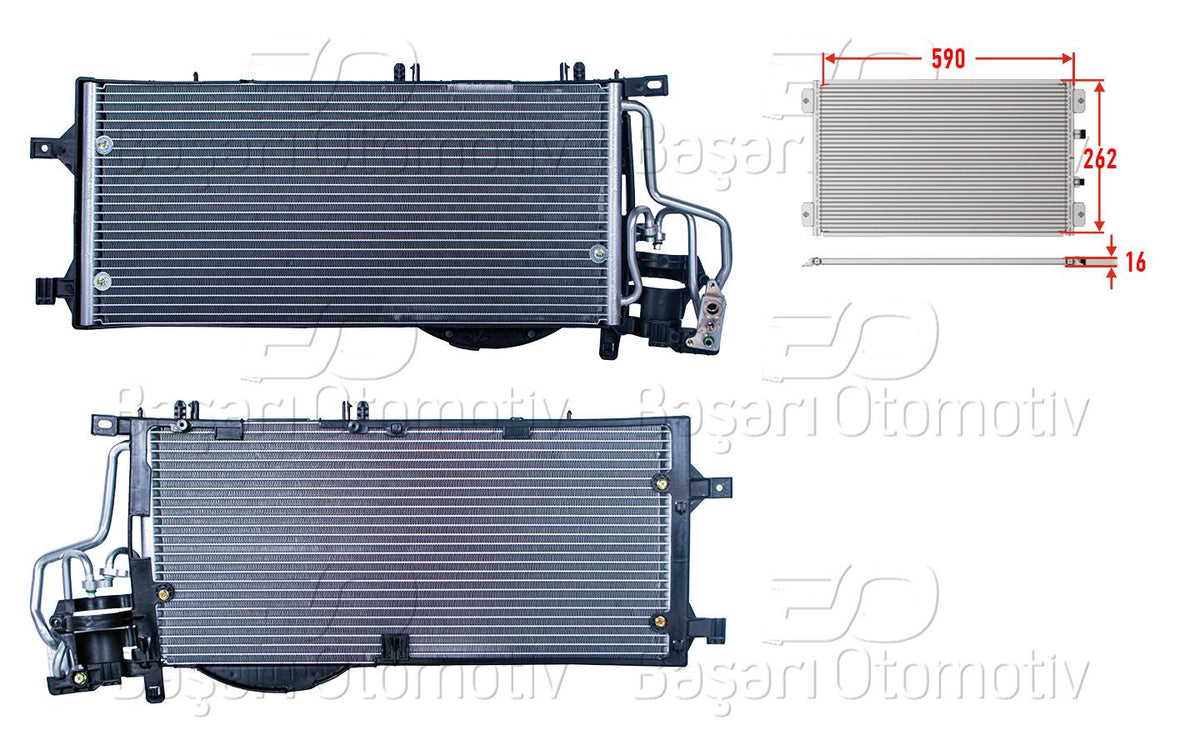 Wisco 2143109-00 A/C Condenser 590X262x16 Opel Corsa C Combo C 1.7Dti 00 > — Condensers & Evaporators