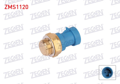 Zegen ZMS1120 Fan Switch 3 Pin (92-87 C / 97-92 C) Fiat Albea 96-03 / Bravo I 95-04 / Marea 96-07 / Palio 96-05 / Punto 93-99 / Tempra 92-00 / Tipo 90-00 / Alfa Romeo 145 94-01 / 146 94-01 /