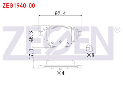 Zegen ZEG1940-00 Brake Pad Rear Peugeot 208 II-2008 II 1.2 Puretech-1.5 BlueHDi 2019-/ Opel Corsa F 1.2-1.5 D 20 — Brake Pads