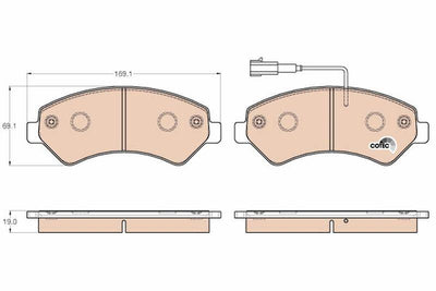 TRW GDB1982 Brake Pad Front Pair with Connector Ducato Minibus/Bus 06-11 2.0/2.3/3.0 Multijet — Brake Pads