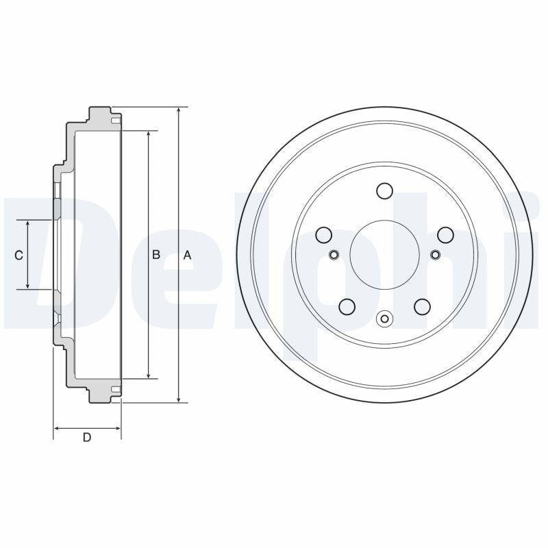 Delphi BF572 Brake Drum Fiat Sedici 1.6 1.9D Mjt — Brake Rotors & Drums