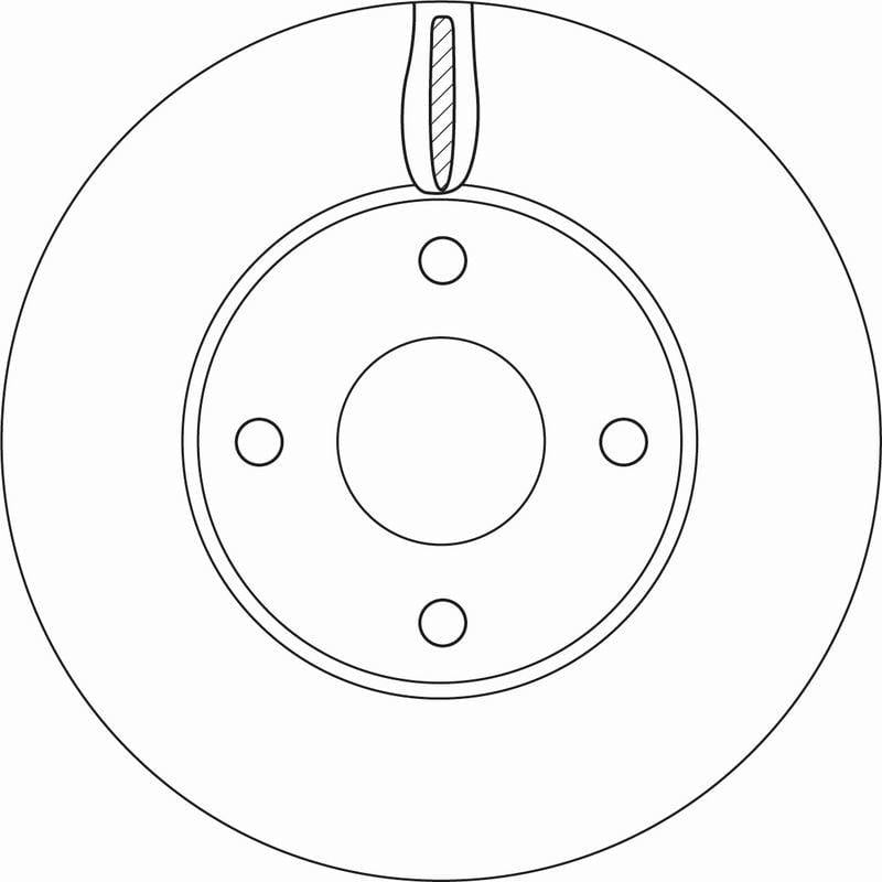 TRW DF6593 Ventilated Brake Disc for 18-Ford Fiesta — Brake Rotors & Drums