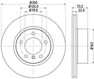 Hella 8DD355118-041 *2 Brake Disc Front BMW F20 F30 F32 F34 F36 — Brake Rotors & Drums