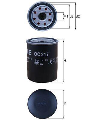 Mahle OC217 Oil Filter Micra 92-10 Note 1.4 06-13 — Oil Filters