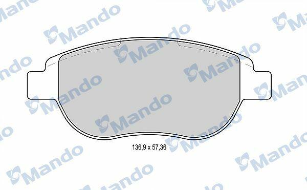 mando mbf015159 brake pads front view, mando mbf015159 brake pads side view MANDO MBF015159 - Front Brake Pads Set for Disc Brakes | Fits 1.6-2.0L Vehicles MANDO MBF015159 Brake Pads - Front Disc Brakes brake-pads, mando, front-brake-pads, disc-brakes, car-replacement-parts, vehicle-maintenance, brake-repair, mechanics-tools, automotive-parts, ai-generated