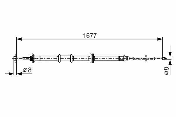BOSCH Handbrake Cable - Rear Left for Nemo, Bipper, Fiorino — Brake Cables & Hardware