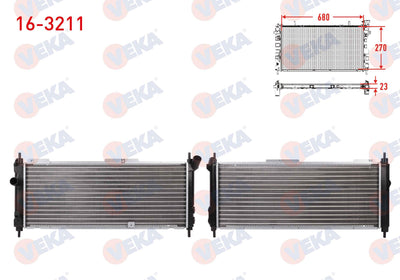 Veka 16-3211 Water Radiator Mechanical Opel Corsa B 1.2i M-T Ac + 1993-2000 — Radiators & Fans
