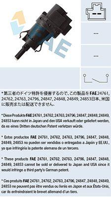 FAE 24847 Brake Light Switch Focus Fiesta Mondeo Connect Courier V347 Custom Kuga 2 Pole