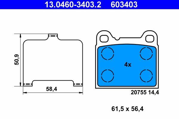 ATE 13.0460-3403.2 Brake Pad — Brake Pads