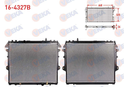 Veka 16-4327B Water Radiator Brazing Toyota HI-Lux (Vigo) Pick Up (Tgn1_, Ggn2_ and 3 more models — Radiators & Fans
