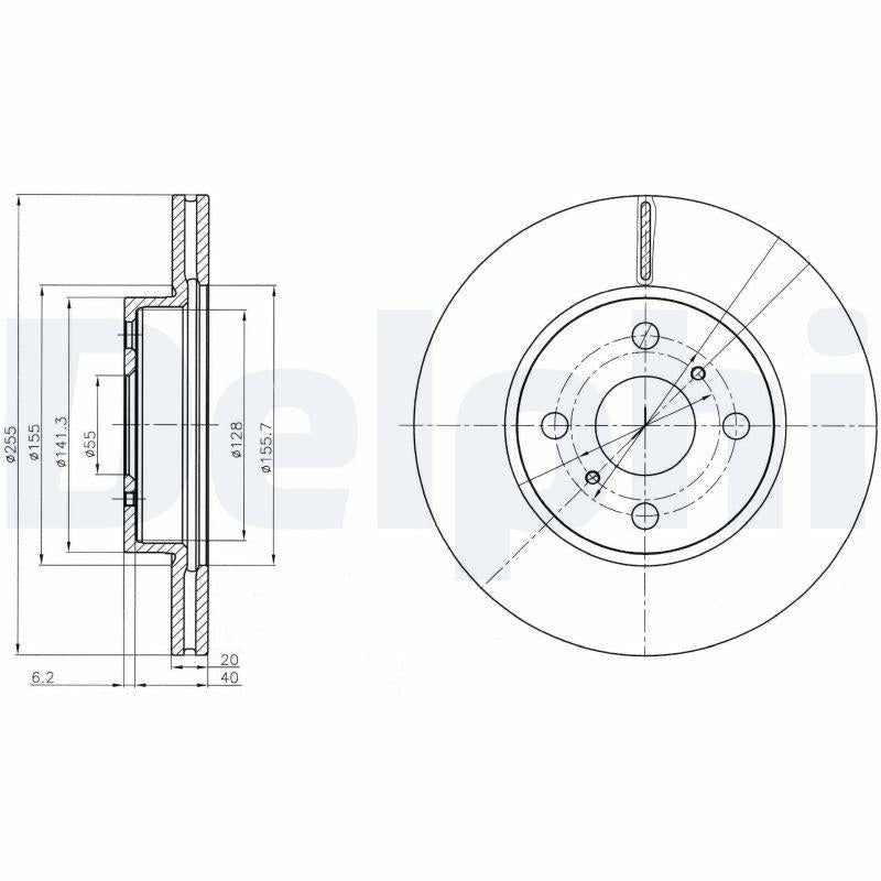 Delphi BG4274 Brake Disc (Twin Pack), Drilled — Brake Rotors & Drums