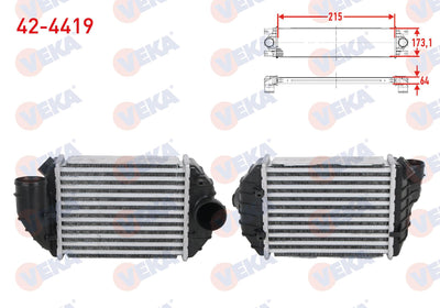 Veka 42-4419 Turbo Radiator (Intercooler) Volkswagen Passat (3B2) 2.5 TDI 1996-2000 — Radiators & Fans