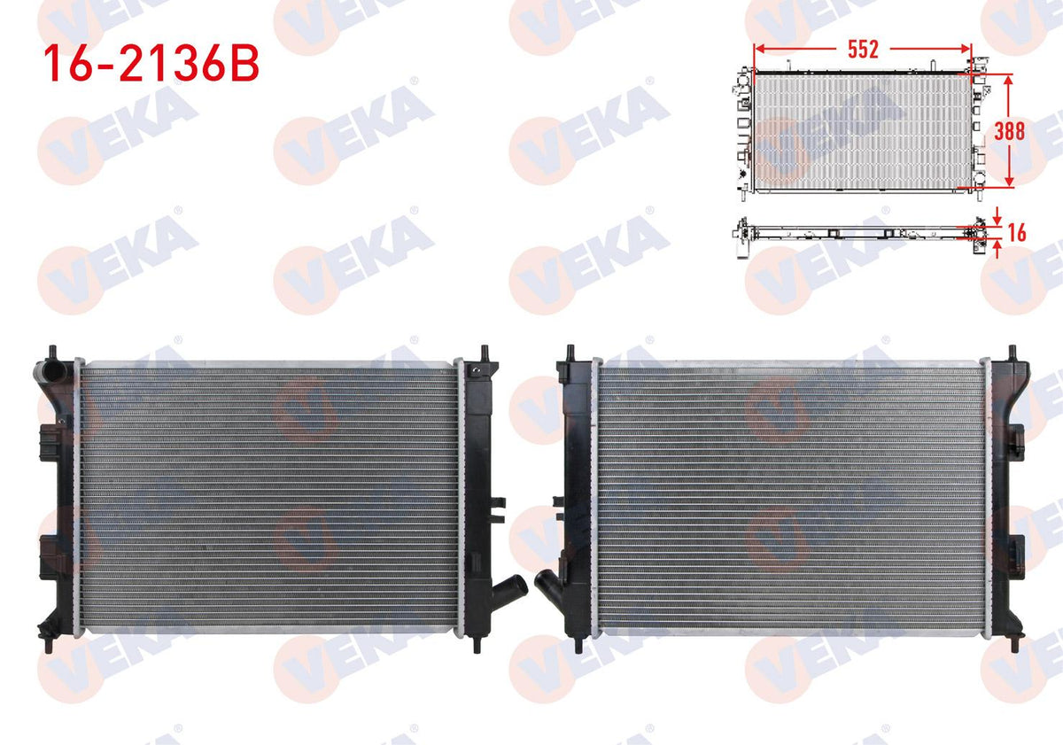Veka 16-2136B Su Radiator Brazing Hyundai i30 (Gd) 1.6 GDI M-T Ac + /-2011 — Radiators & Fans