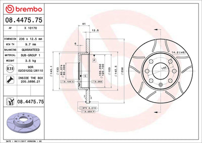 Brembo 08.4475.75 Brake Disc Front Max Opel — Brake Rotors & Drums
