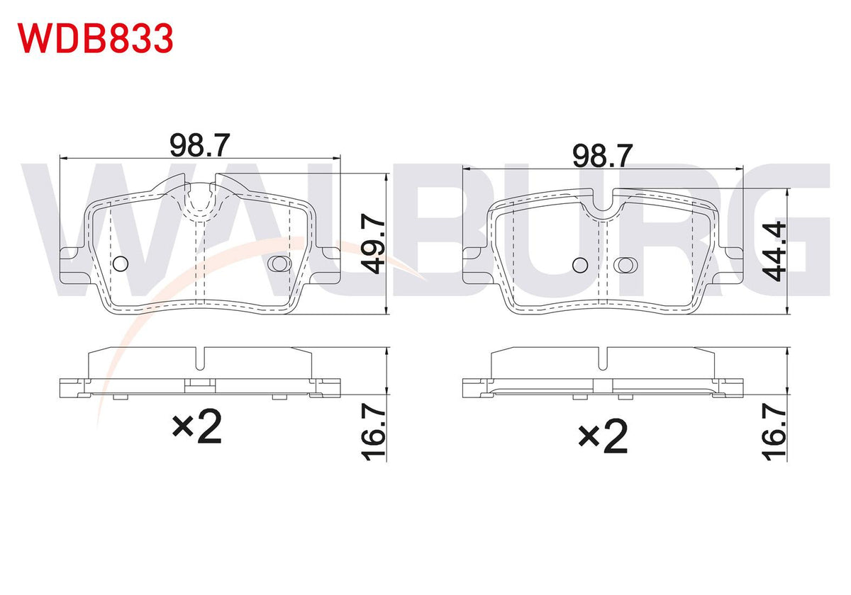 WALBURG WDB833 Brake Pad Rear BMW 3 Series (G20) 320i-320 D-320 D xDrive 2018 — Brake Pads