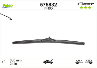 Valeo 575832 Wiper Blade First Vfh600 (X1) (600mm) — Wipers