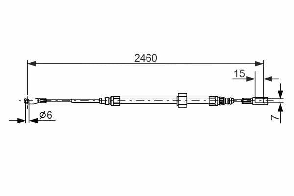 BOSCH Handbrake Cable - Sprinter LT35 2460mm — Brake Cables & Hardware