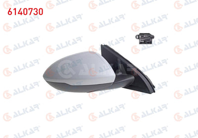 Alkar 6140730 Outer Rear View Mirror Right Electric Heated Primed 5 Pin Opel Insignia B (Z18) 2017 — Mirrors