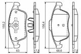 BOSCH Brake Pad Set 0986494556 - Front Disc Brake Pads for Latitude, Laguna III, Scenic III