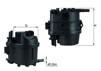 Mahle KL779 Diesel Filter 107/1007/206/307/Bipper/C1/C2/C3/Nemo/Fiesta 1.4 HDi-TDCi 02> — Fuel Delivery