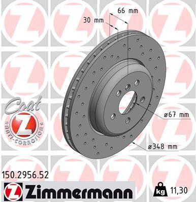 Zimmermann 150.2956.52 Brake Disc Front BMW G20 G21 G22 G23 G26 G28 G30 G31 G32 G11 G12 G01 G02 G05 G1 — Brake Rotors & Drums