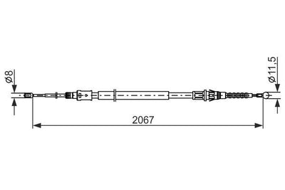 Bosch 1987482869 El Brake Cable Rear 11-15 Pt.308 1.6 — Brake Cables & Hardware