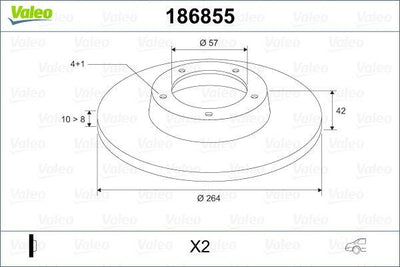 Valeo 186855 Brake Disc Rear Astra F G Coupe G Hatchback G Kombi Van 1.4/1.6/1.8 — Brake Rotors & Drums
