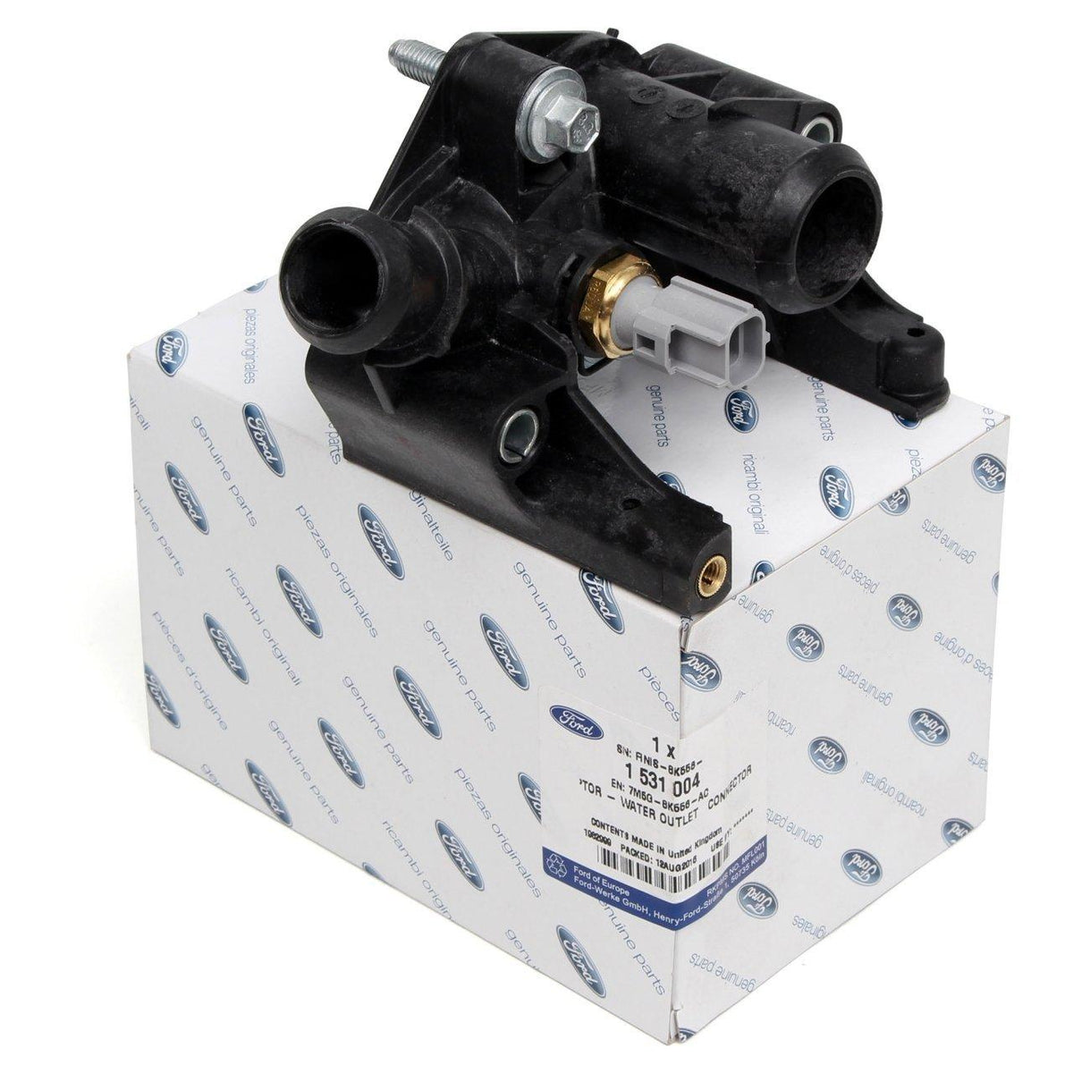 Ford Fiesta Thermostat Water Outlet - Compatible with 2002-2008 1.4-1.6 Gasoline Models — Water Pump & Thermostat