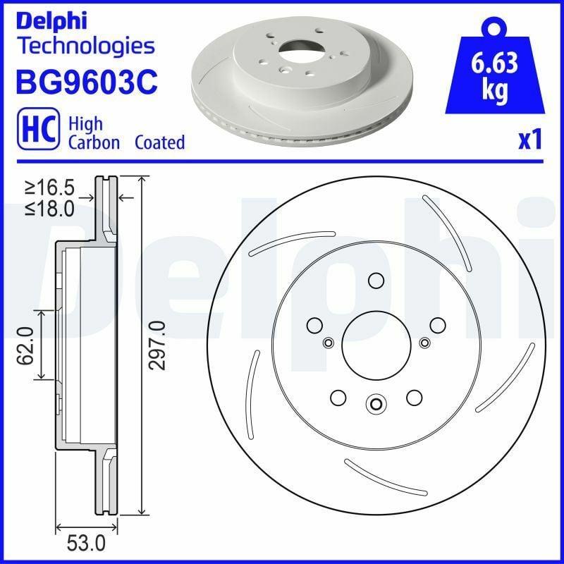 Delphi BG9603C Brake Disc - Painted, Solid Design for Toyota Owners and Mechanics — Brake Rotors & Drums