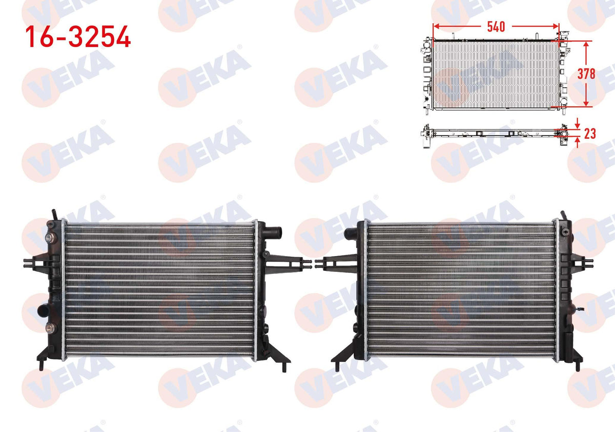 Veka 16-3254 Su Radiator Mechanical Opel Astra G (F69) 1.6 16V 1.8 Ac Sız A-T 1998-2005 — Radiators & Fans