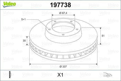 VALEO Brake Disc Opel Insignia A - 337mm Front Disc — Brake Rotors & Drums