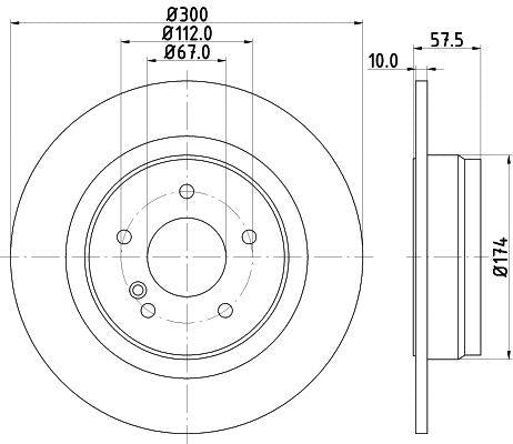 Hella 8DD355114-211 *2 Brake Disc Rear W204 08 > 14 S204 09 > 14 C204 11 > C207 09 > 16 A207 10 > 16 — Brake Rotors & Drums