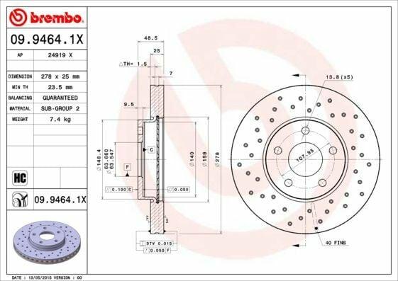 BREMBO Brake Disc for Mazda 3 03 Front - 2 Pieces — Brake Rotors & Drums